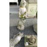 A collection of Garden stoneware: including figures,