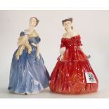 Royal Doulton Lady figures: Vivienne HN2073 & Adrienne(2)