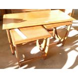 Mid Century Teak Nest of 3 Tables: