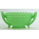 Art Deco Uranium Glass handled Bowl: Dia