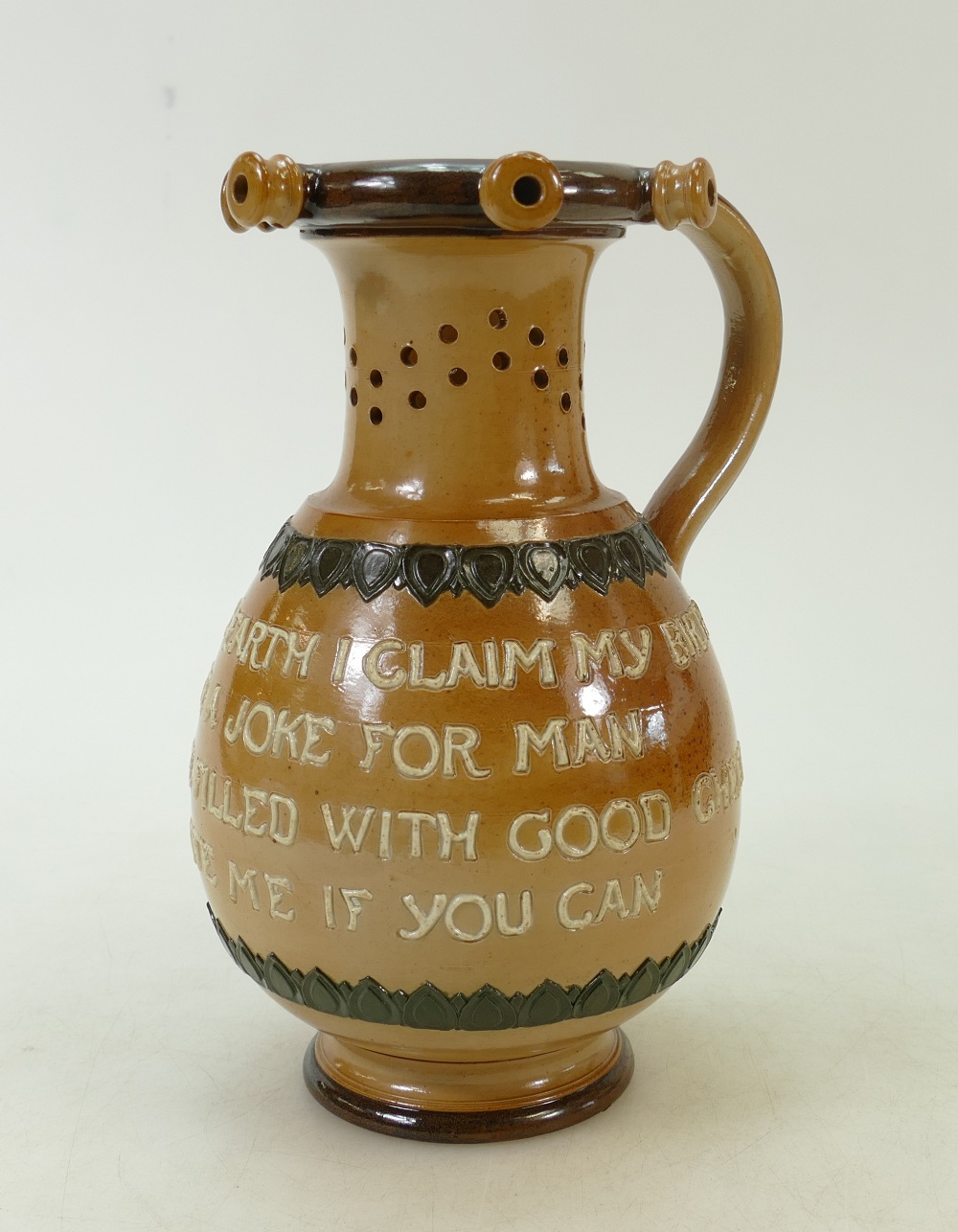 Doulton Lambeth Stoneware Puzzle Jug: 19