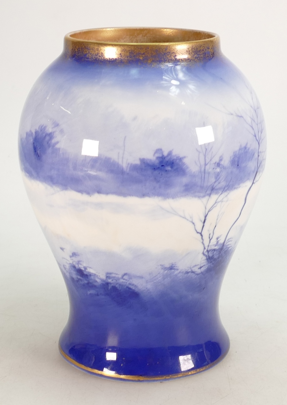 Royal Doulton blue & white Vase: Lady in - Image 3 of 4