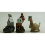 Beswick Whiskey decanters: to include Eagle 2104 (full), Seal 2693 and Nessie 2051 (3)