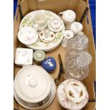 A collection of pottery & glassware: comprising Royal Doulton, Royal Albert, Cyrstal cut glass