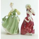 Royal Doulton Lady figures: Fair Lady HN2193 and Christmas Morn HN1992(2)