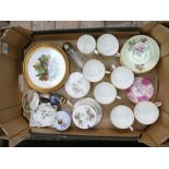 A mixed collection of items to include: Shelley floral lidded pot and pin dish, Wedgwood Kutani