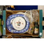 A mixed collection of ceramics to include: blue/white large platter, vintage child's bowl and