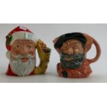 Royal Doulton large character jugs: Santa Claus D6690 and Falstaff D3287 (2)