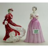 Royal Doulton Lady figures: Christmas Day HN4552 and Camilla HN4220, both boxed (2)
