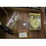 A collection of Brass and Brass effect Mantle and Carriage Clocks: