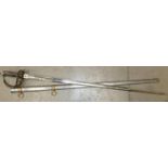 Second Lifeguard Household Cavalry Sword:with scabbard, length 115cm.