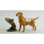 Beswick Trout 1390( nip to tail): together with Labrador 1548(2)