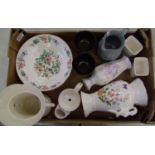 A mixed collection of ceramics to include: an Aynsley Pembroke bowl, Cottage Garden vase, pair of