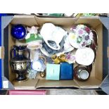 A mixed collection of items to include: Wade Natwest Pig, Carlton Ware, Royal Doulton Plates Dog