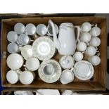 A mixed collection of floral teaware to include: Wedgwood Green Medina Tea Set, Royal Worcester