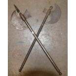 Two Indo-Persian decorative steel axes: longest 68cm. (2)