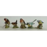 Beswick birds to include: Grey Wagtail 1041B, Blue Tit 992B, Robin 980B, Wren 993B and Goldfinch