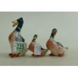 Beswick set of ducks: model 919a, 919b and 919c (3)