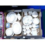 A collection of Royal Doulton Pastorale dinner ware and part coffee set: comprising plates, lidded