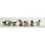 Beswick birds to include: Bullfinch 1042B, Robin 980B, Greenfinch 2105b, Robin 993B, Grey Wagtail