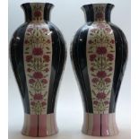 Fabienne Jouvin Paris large Floral decorated Vases: Height 56cm.