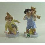 Royal Worcester Unicef figures Piggyback Ride & Purr-Fect Friends(2):