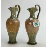 A pair of Royal Doulton Lambeth vases: A pair of Royal Doulton Lambeth vases (2)