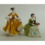 Royal doulton figurines to include: Stephanie HN2807 (2nds) and Carolyn Hn2974 (2)