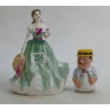 Royal Doulton Limited Edition Lady Figure Alice HN4787: togther with Mr Brisket Candle Snuffer, both