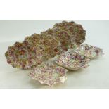 James Kent Chintz Du Barry Fenton Pottery items to include: Ruffle edged graduated set of five fruit