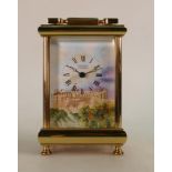 Kingsley Enamels Hand decorated heavy Carriage Clock: