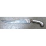Large Indo-Persian dagger:highly decorated metal with Demascus blade, length 33cm.