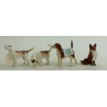 Beswick Foxhound 943: together with 941, small seated fox 1748 and a Beagle 1939 (4)