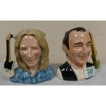 Royal Doulton pair of mid size character jugs: Francis Rossi D6961 and Rick Parfitt D6962 (2)