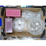 A mixed collection of items to include: large lead crystal vase, boxed Staffordshire Crystal