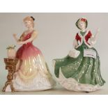 Royal Doulton Lady Figures Christmas Day 2000 HN4242 & Sarah HN3380(2):
