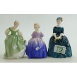 Royal Doulton Small Lady figures: Marie HN1370, Cherie HN2341 and Fair Maiden HN2211(3)