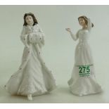 Royal Doulton Lady Figures: With Love HN3393, Christmas Day HN3488 (2).