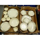 A large collection of Royal Doulton Juliet patterned dinner ware to include: dinner plates, cups