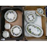 Goebel Bombeere part dinner set: to include 3 platters, 7 dinner plates, 1 teapot, 3 soup bowls, 6