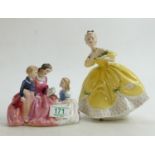 Royal Doulton Lady Figures: The Bedtime Story HN2059 and The Last Waltz HN2315(2)