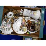 A mixed collection of items to include: Aynsley items, Royal Adderley Bird, decorative items , etc