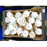 A mixed collection of items to include: Royal Albert Snow Drop patterned Cups and Saucers, simlar