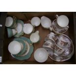 A collection of tea ware to include: Sutherland Delphine cup, saucers side plates and cake plate