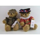 Two Great British teddy bears: Beefeater and Sherlock Holmes.