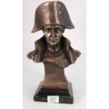 Reproduction reconstituted marble bust of Napoleon: