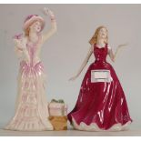 Royal Doulton Lady Figures Bon Voyage HN3866 & Ruby HN4521(2):