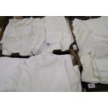 A collection of mixed textiles: including table cloths, bedding, nighties etc (3 trays).