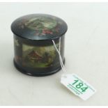 Continental Laquered Lidded Round Box: diameter 8cm