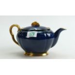 Carltonware Cobolt Blue & Gilt: Art Deco Teapot